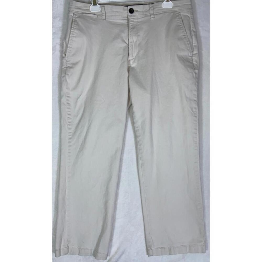 Amazon Essentials Skinny Pants Men's 36x28 White Casual Flat Front Stretch